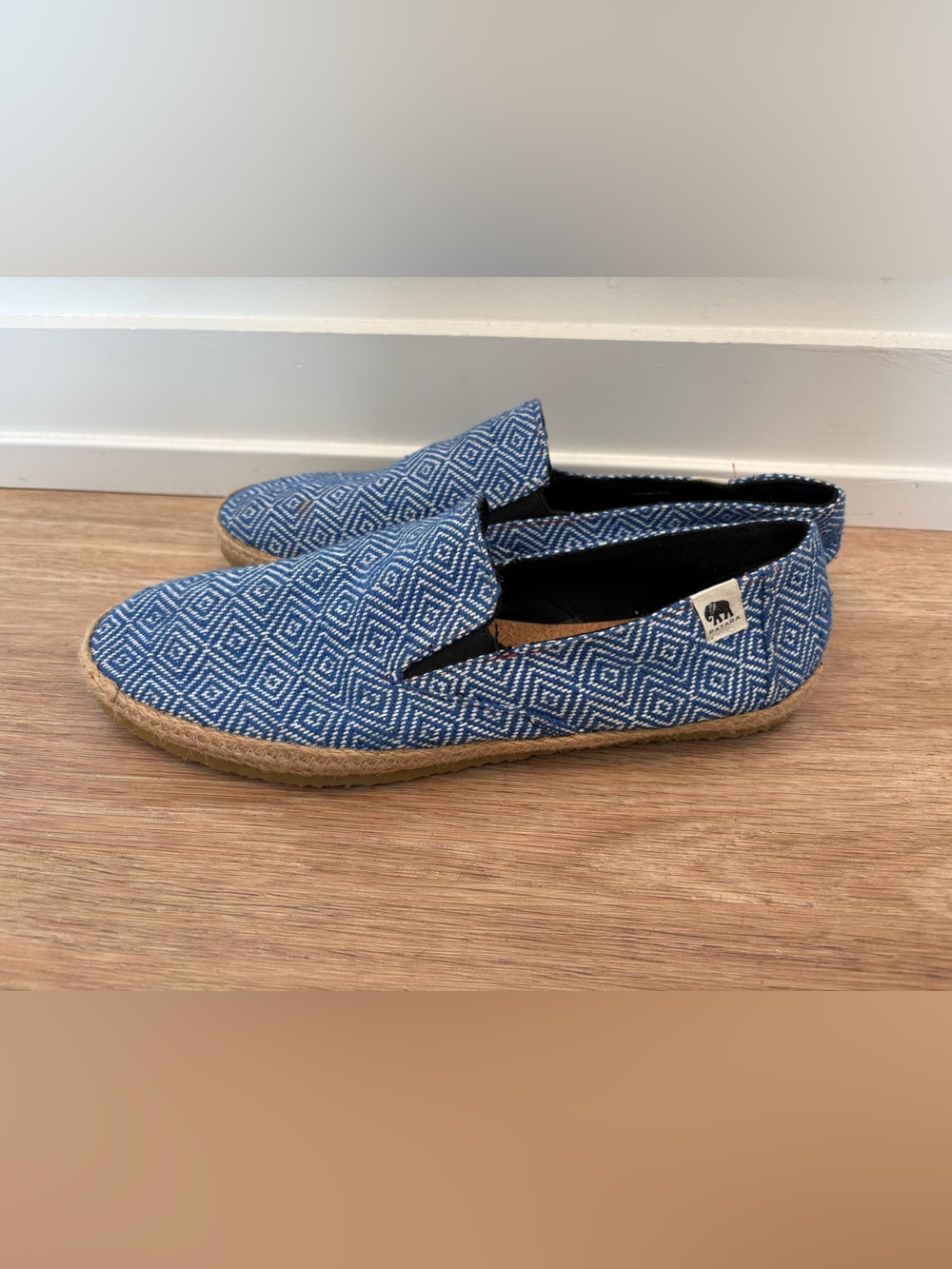 Patara Men’s Seeker Taj Blue Geometric Print Slip-On Espadrilles Canvas 10